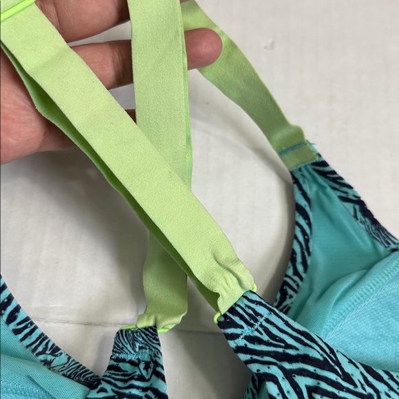 VSX Sport Victoria Secret Racerback Padded Sports Bra 32B Blue Zebra Print - Picture 5 of 9